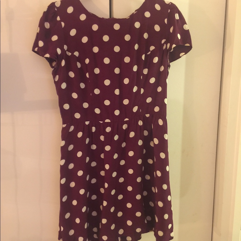 Topshop Polka Dot Cap Sleeve Mini Dress